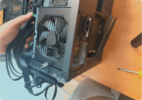 Install and connect the power supply (PSU)